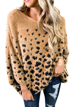 Load image into Gallery viewer, Leopard Print Drop Shoulder Loose Knitted Sweater

