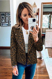 Baroque Leopard Print Bomber Jacket