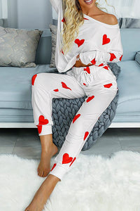 Heart Print Loungewear Pajamas