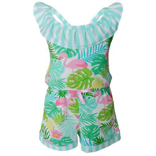 Load image into Gallery viewer, Girls Pink Flamingo &amp; Palm Romper
