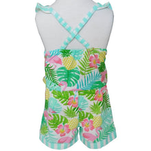 Load image into Gallery viewer, Girls Pink Flamingo &amp; Palm Romper
