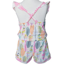 Load image into Gallery viewer, Girls Feather &amp; Polka Dot Romper
