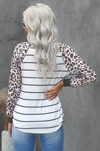Load image into Gallery viewer, Striped Leopard Raglan Top
