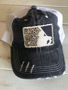 Cheetah Baseball Hat: Charcoal