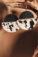 Load image into Gallery viewer, Cow PU Leather Layered Hanging Earrings
