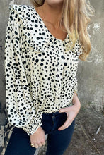 Load image into Gallery viewer, White Polka Dot Ruffle Puff Sleeve Blouse
