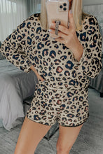 Load image into Gallery viewer, Leopard Shorts &amp; Long Sleeve Loungewear Set
