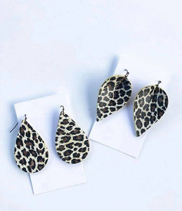 Banana Leopard Leather Earrings