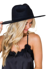 Load image into Gallery viewer, Black + Nude Wide Brim Hat
