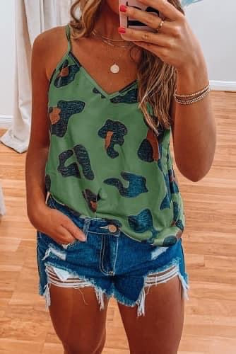 Keep It Casual // Leopard Tank // Green