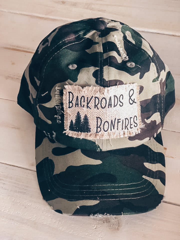 Camo Backroads & Bonfires Hat