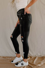 Load image into Gallery viewer, Black High Rise Distressed Skinny Jeans
