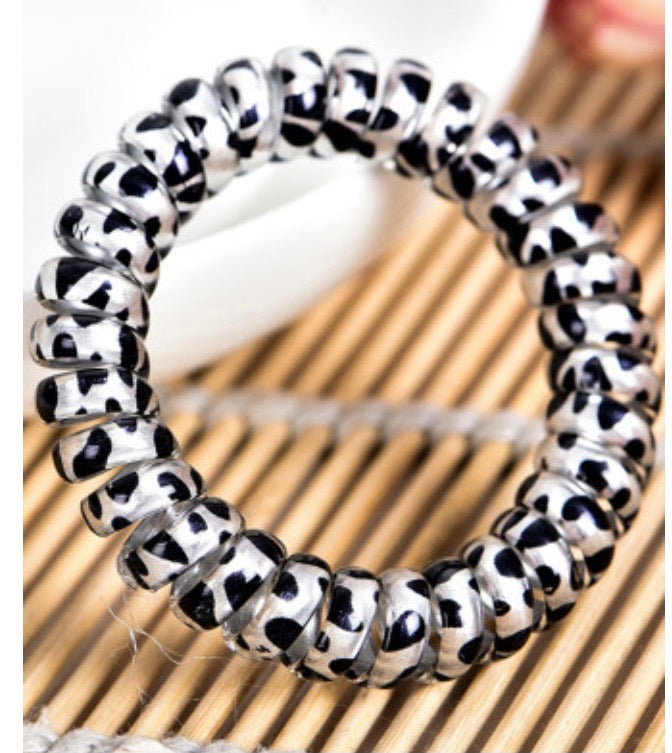 Gray Leopard Print Hair Tie