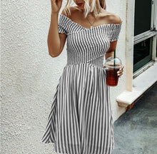 Load image into Gallery viewer, Prep Obsessed // Seersucker Dress // Gray
