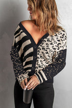 Load image into Gallery viewer, Black Animal Print Buttons Cardigan
