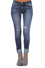 Load image into Gallery viewer, Blue Ripped Skinny Stretch Jeans
