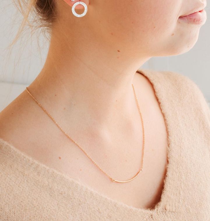 Delicate  Curved Bar Necklace