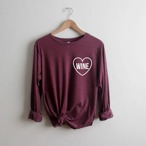 Wine Heart Pocket Long Sleeve