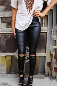 Black Skinny Faux Leather Leggings