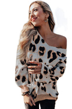 Load image into Gallery viewer, Leopard Puff Sleeve Sweater
