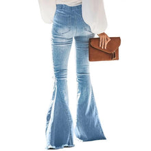Load image into Gallery viewer, Lovely Lady High Waist Denim Bell Bottoms - Light Wash
