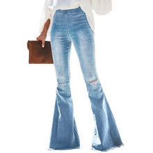 Load image into Gallery viewer, Lovely Lady High Waist Denim Bell Bottoms - Light Wash
