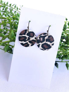 Leopard Leather Mini Earrings