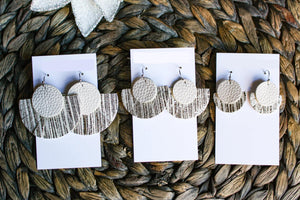 Sand Fringe Leather Earrings