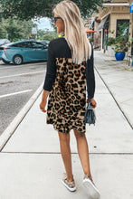 Load image into Gallery viewer, Leopard &amp; Black Cotton Mini Dress
