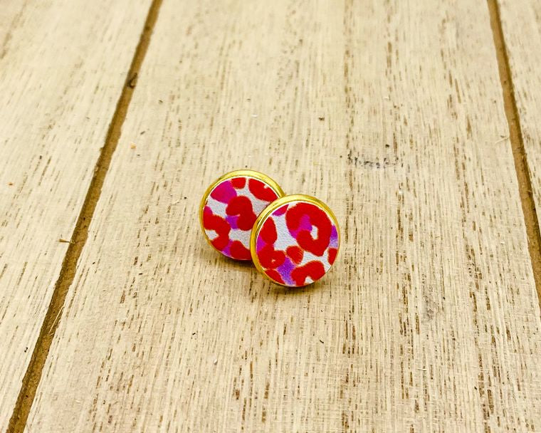 Red and Pink Cheetah Stud