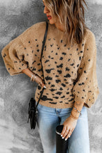 Load image into Gallery viewer, Leopard Print Drop Shoulder Loose Knitted Sweater

