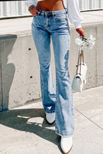 Load image into Gallery viewer, Vintage Washed Flare Jeans with Pockets
