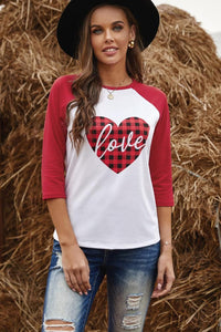 Red & Plaid Love Top